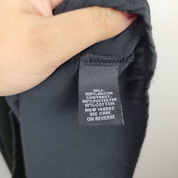 Torrid Lace-Up Challis Trapeze Maxi Dress. Black 00#019 - Picture 12 of 13